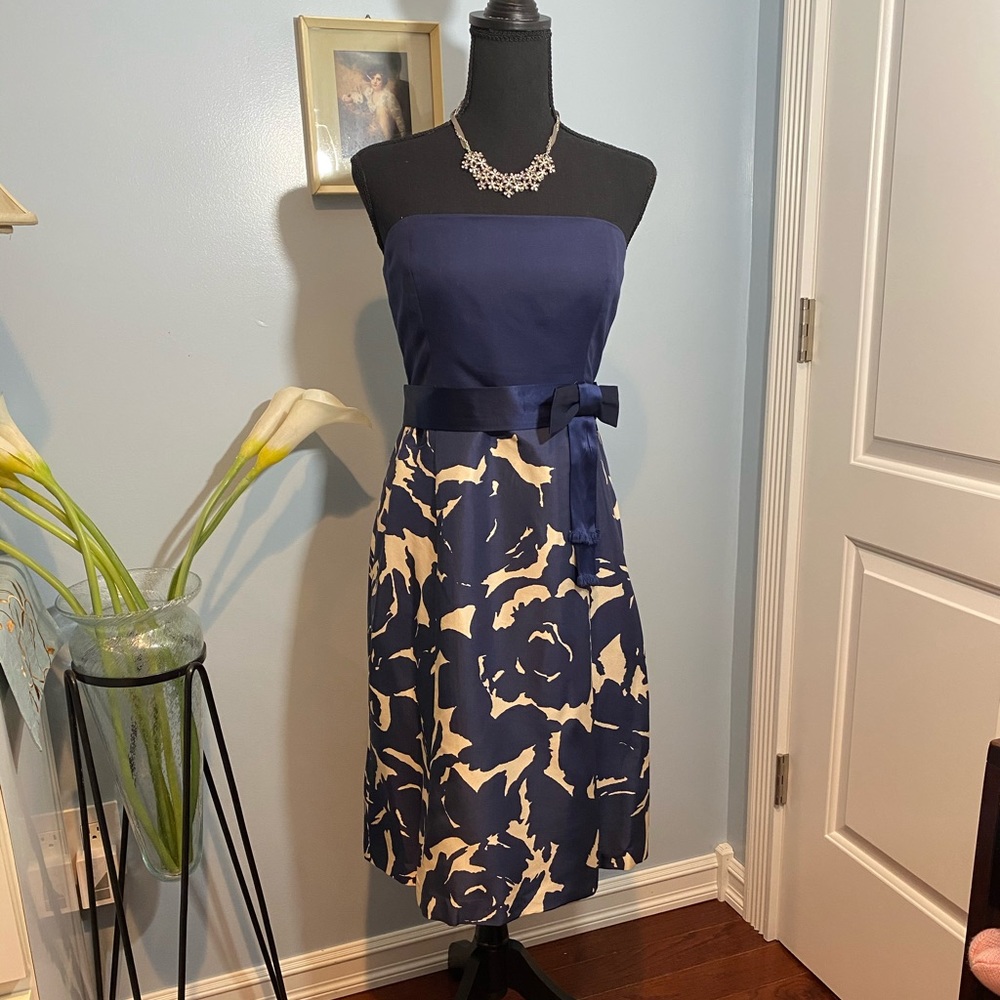 J Crew Strapless Silk Dress Size 8